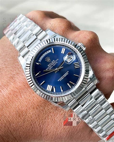 rolex day date blue dial